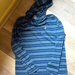 🌺Boys   Navy and Light Blue Striped Hoodie
